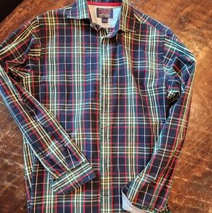 Daniel Cremieux 100% Cotton Plaid Button-Down Shirt Tailored Fit Mens M